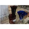 Image 3 : LOT OF COLORED GLASSWARE, GLASS THERMOMETER, CHAMPAGNE FLUTES