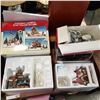 Image 1 : DEPARTMENT 56 SANTA VISITING CENTER, LEMAX XMAS HOUSE AND BOX OF SANTAS