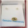 Image 2 : 14K YELLOW GOLD DIAMOND STUD EARRINGS RETAIL $397