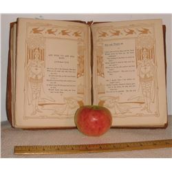 1902 Antique rarest of leather cover drawing each page book Robert Browning 106 pages livre ancien