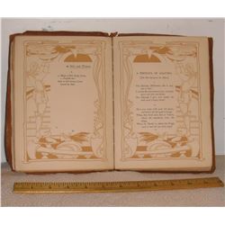1902 Antique rarest of leather cover drawing each page book Robert Browning 106 pages livre ancien