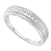 Image 1 : 10KT White Gold 0.04CT DIAMOND FASHION MENS BAND