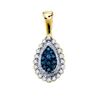 Image 1 : 10K Yellow-gold 0.17CT BLUE DIAMOND FASHION PENDANT
