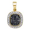 Image 1 : 14K Yellow-gold 0.25CTW BLACK DIAMOND MICRO-PAVE PENDAN