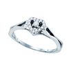 Image 1 : 10K White-gold 0.12CT DIAMOND FASHION RING