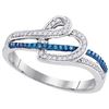 Image 1 : 10KT White Gold 0.20CTW-Diamond MICRO-PAVE HEART RING