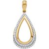 Image 1 : 10kt Yellow Gold Womens Round Diamond Teardrop Frame Cu