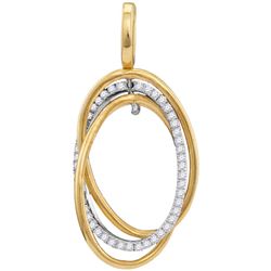 10kt Yellow Gold Womens Round Diamond Triple Joined Ova