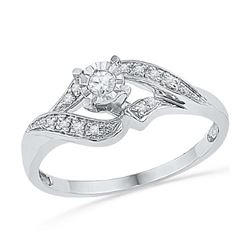 10KT White Gold 0.16CTW DIAMOND FASHION RING