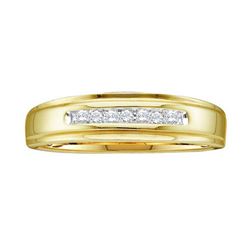 10KT Yellow Gold 0.08CTW DIAMOND FASHION MENS BAND