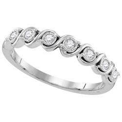 10KT White Gold 0.16CTW-Diamond FASHION BAND