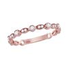 Image 1 : 14kt Rose Gold Womens Round Diamond Stackable Band Ring