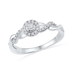 10KT White Gold 0.16CTW DIAMOND FASHION RING