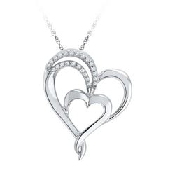 10KT White Gold 0.12CTW DIAMOND FASHION PENDANT