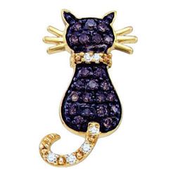 10KT Yellow Gold 0.33CTW COGNAC DIAMOND LADIES CAT PEND