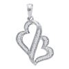 Image 1 : 10KT White Gold 0.15CTW DIAMOND HEART PENDANT