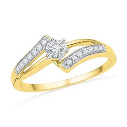 10K Yellow-gold 0.10CTW DIAMOND FASHION RING