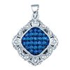 Image 1 : 10KT White Gold 0.50CTW BLUE DIAMOND FASHION PENDANT