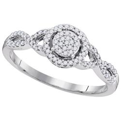 10KT White Gold 0.20CTW DIAMOND MICRO-PAVE BRIDAL RING