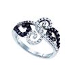 Image 1 : 14KT White Gold 0.33CT BLACK DIAMOND MICRO PAVE RING