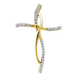 14KT Yellow Gold 0.10CTW DIAMOND CROSS PENDANT