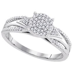 10KT White Gold 0.15CTW-Diamond MICRO-PAVE RING