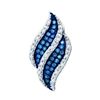 Image 1 : 14K White-gold 0.10CT BLUE DIAMOND FASHION PENDANT