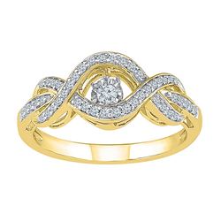 10kt Yellow Gold Womens Round Diamond Moving Twinkle So