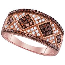 10KT Rose Gold 0.51CTW RED DIAMOND FASHION RING