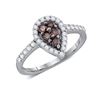 Image 1 : 10KT White Gold 0.51CT COGNAC DIAMOND FASHION RING