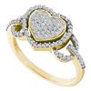 Image 1 : 10K Yellow-gold 0.33CT DIAMOND HEART RING