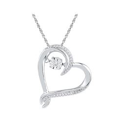 10kt White Gold Womens Moving Twinkle Round Diamond Hea