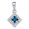 Image 1 : 14K White-gold 0.21CT BLUE DIAMOND FASHION PENDANT