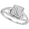 Image 1 : 10KT White Gold 0.15CTW DIAMOND FASHION RING
