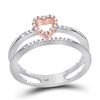 Image 1 : 10kt Two-tone White Gold Womens Round Diamond Split-sha