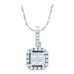 14KT White Gold 0.25CTW DIAMOND LADIES INVISIBLE PENDAN
