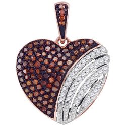 10KT Rose Gold 0.33CTW DIAMOND HEART PENDANT