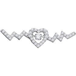 10kt White Gold Womens Round Diamond Twinkle Moving Sol