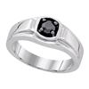 Image 1 : 925 Sterling Silver White 0.53CT-DIA BLACK DIAMOND RING