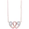 Image 1 : 10KT Rose Gold 0.05CTW DIAMOND HEART PENDANT