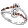 Image 1 : 10KT White Gold 0.50CTW COGNAC DIAMOND FASHION RING