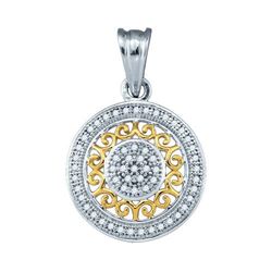 10KT White Gold Two Tone 0.15CT-DIAMOND MICRO-PAVE PEND