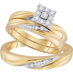 10K Yellow-gold 0.19CTW DIAMOND FASHION TRIO-SET