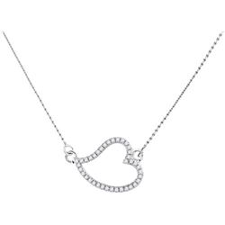 10KT White Gold 0.15CTW DIAMOND FASHION NECKLACE