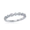 Image 1 : 10kt White Gold Womens Round Diamond Milgrain Stackable
