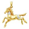 Image 1 : 10K Yellow-gold 0.05CTW DIAMOND LADIES HORSE PENDANT