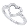 Image 1 : 10KT White Gold 0.20CTW DIAMOND HEART RING