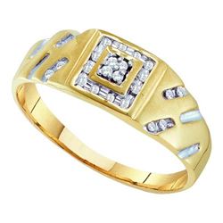 10K Yellow-gold 0.12CTW DIAMOND MENS CLUSTER RING