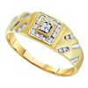Image 1 : 10K Yellow-gold 0.12CTW DIAMOND MENS CLUSTER RING