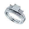 Image 1 : 10KT White Gold 0.25CT DIAMOND MICRO PAVE BRIDAL SET